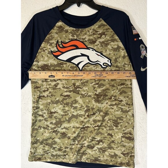 Nike Denver Broncos Salute to Service 3/4 Sleeve Dri Fit Shirt Size Medium - Picture 3 of 7